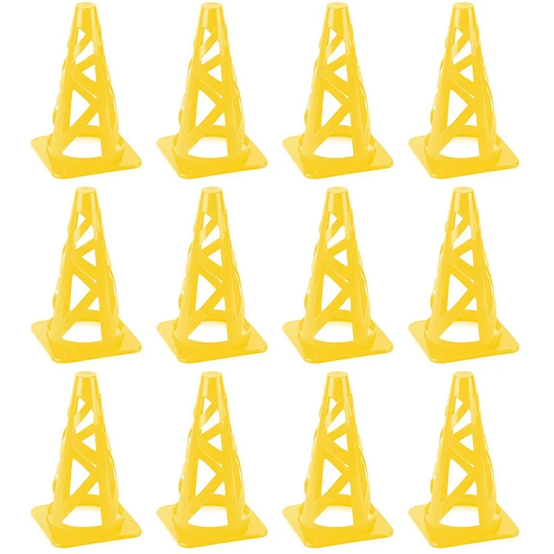 

Yellow 9 Inch Foldable High Hat SPORT Cone Marker for Indoor Outdoor Agility Training Improve Athletic Ability