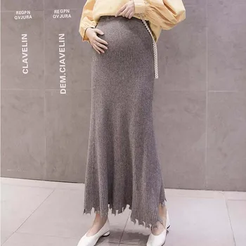 

Maternity Skirts for Pregnant Women Autumn and Winter Maternity Dress Knit Skirt Fringe Belly Support Pregnancy Skirt JOYRAY.B