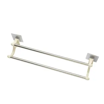

Stainless Steel Self Adhesive Bathroom Towel Bar Rack Holder Storage Hanging Hanger Kitchen Hotel Washcloth Clothes Shelf