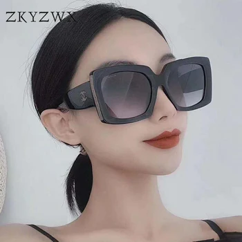 

ZKYZWX Oversized Female Vintage Square Sunglasses Women 2020 Luxury Brand Glasses New Style Shades Uv400 Thick Glasses Holder
