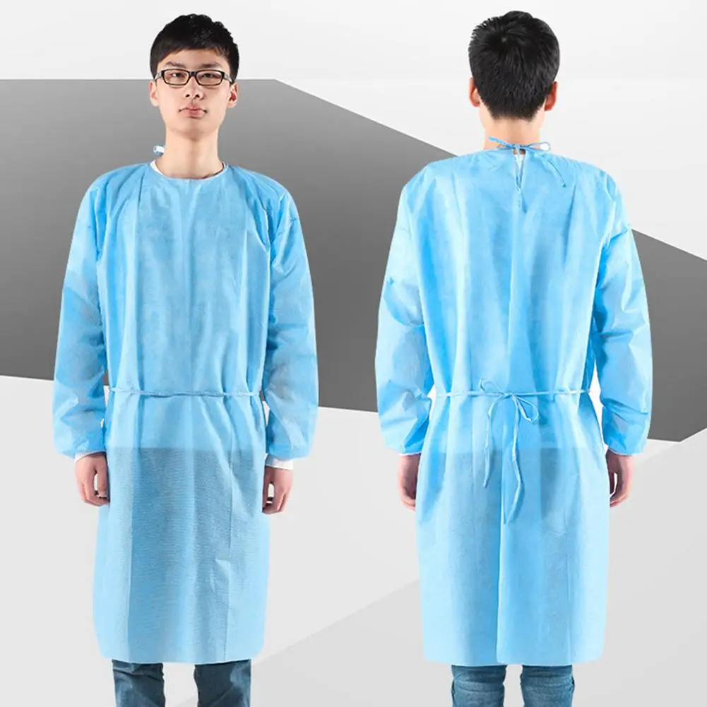 

1/10Pcs Disposable Non Woven Dustproof Breathable Isolation Gown Protection Suit Waterproof And Blood-spatter Dust-proof Overall
