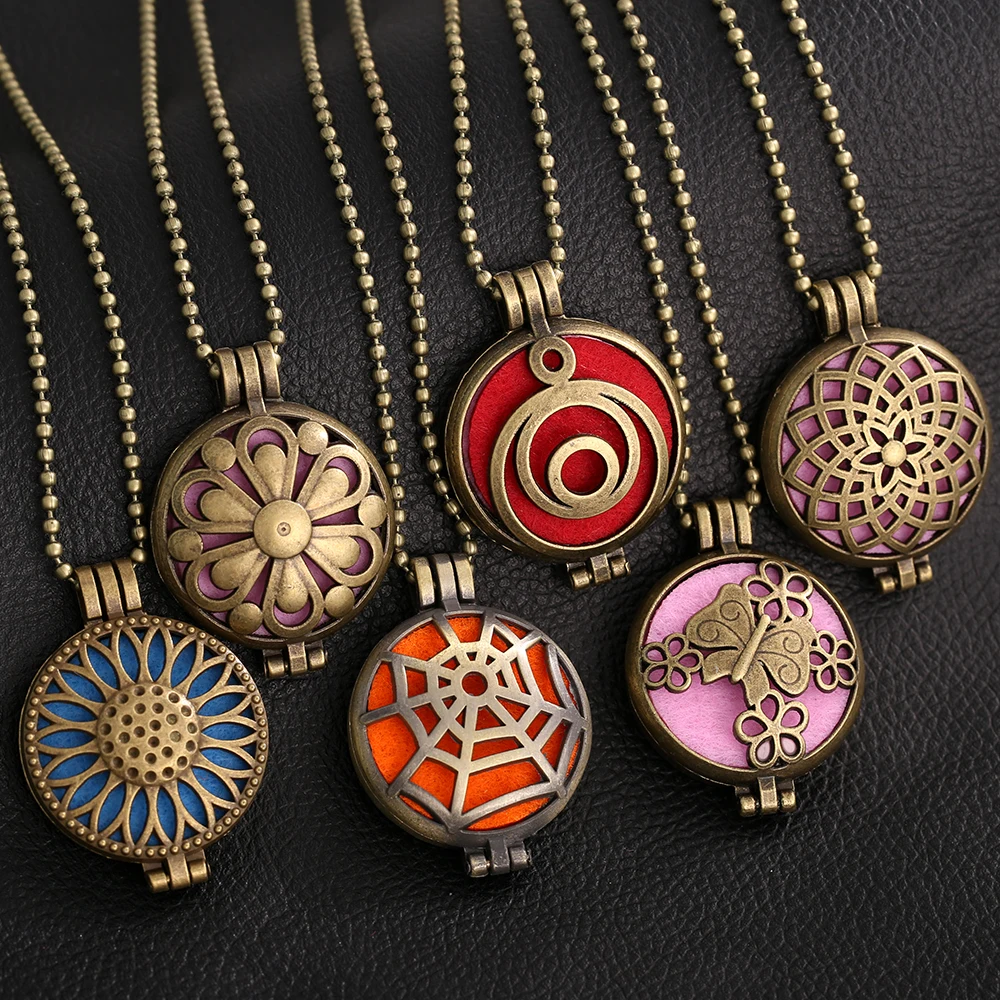 Ожерелье для ароматерапии 30 мм бронзовое магнитное винтажное женское колье с