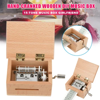

DIY Hand-cranked Music Box Wooden Box with Hole Puncher and Paper Tapes FJ88