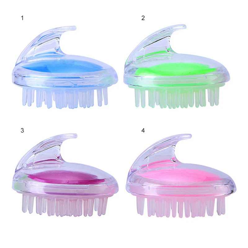 Transparent Silicone Shampoo Brush Home Health Massage Shampoo Brush Hair Washing Massager Comb Pet Bath Spa Brush Z