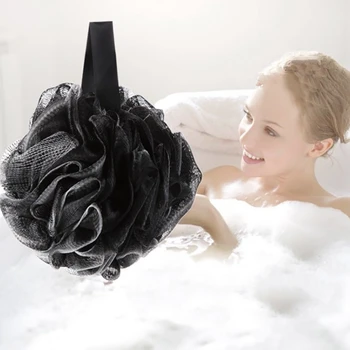 

Black Bamboo Charcoal Fiber Bath Flower Brush Body Sponge Bath Shower Room Bathing Foam The Body Scourer For Loofah 60g