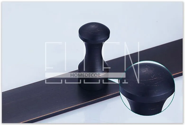Vidric High quality black 1-5 hooks soild brass oil-rubbed bronze robe hook hat coat bag hanger door wall bath hanger EL5282