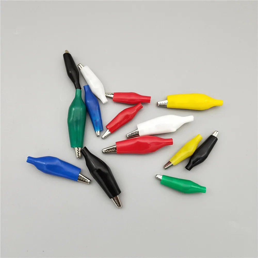 10pc Alligator Clips Electrical DIY Test Leads Alligator Double ended Crocodile Clips Roach Clip Test Jumper Wire 28mm 35mm 45mm