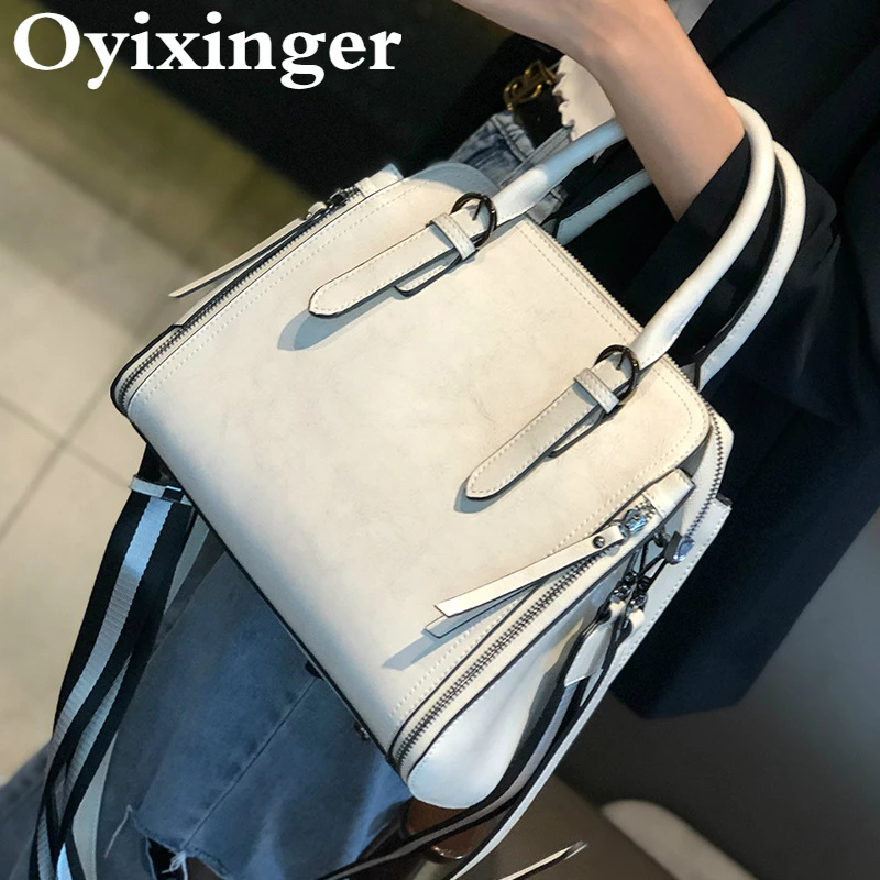 

Oyixinger Bags For Women 2020 New Cowhide Leather Shoulder Bag Large Capacity Women Handbag Fashion Casual Messenger Bag Female