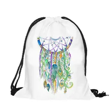 Женский Мужской рюкзак на шнурке, ручная роспись, художественные рюкзаки, 3D печать, сумки, Спортивная Дорожная сумка-кисет для хранения рюкзака