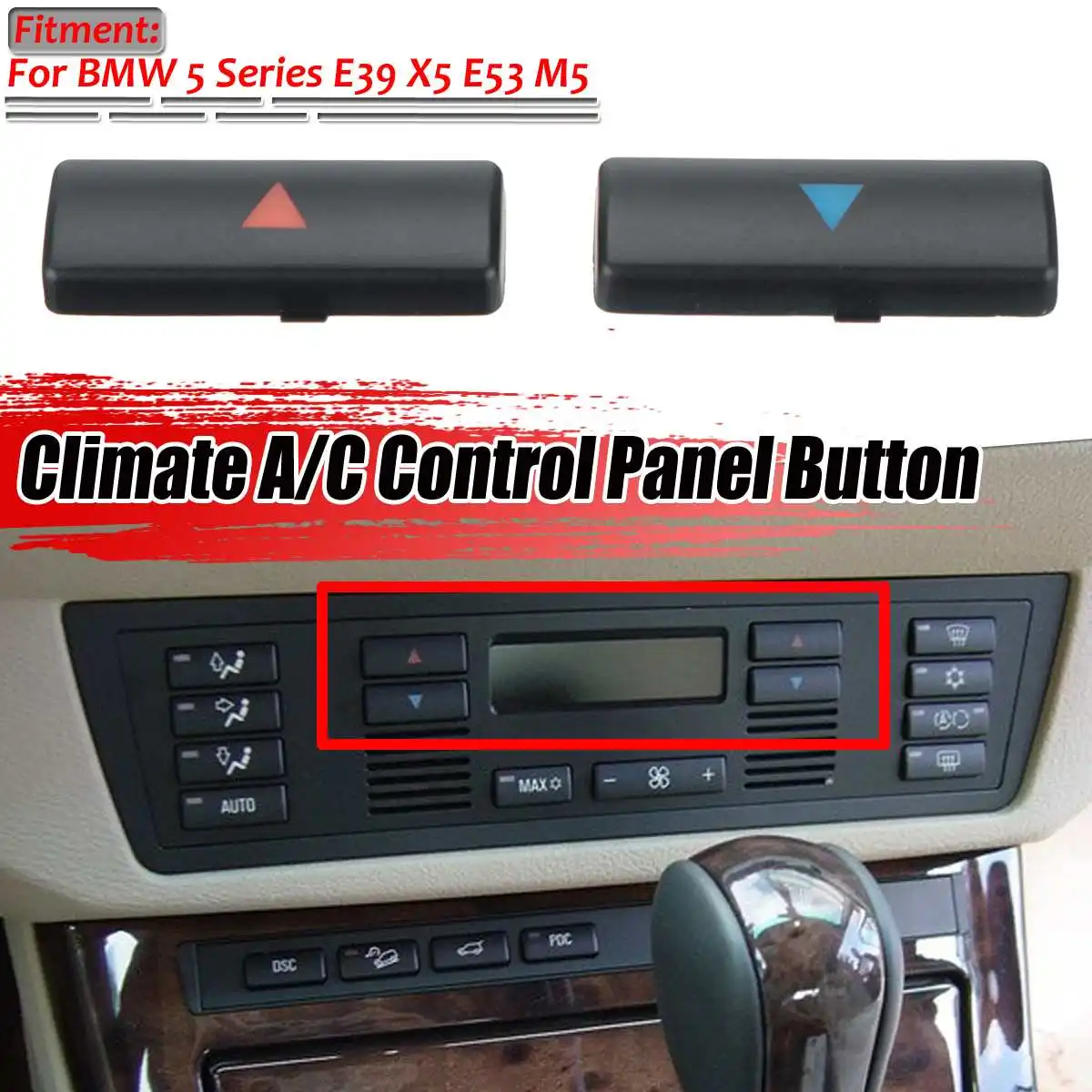 BMW E39 E53 525i 530i 540i M5 X5 Caps Buttons Replacement Climate A//C Control
