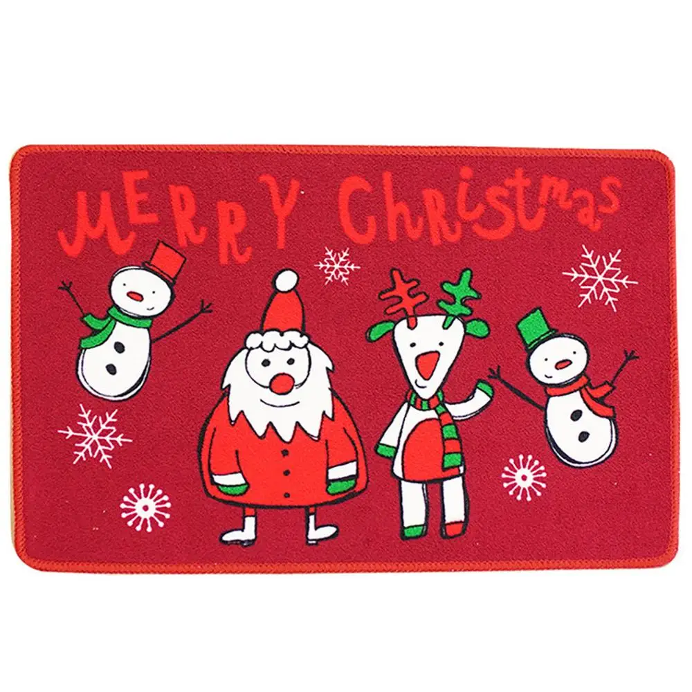Absorbent Mat Christmas Carpet Merry Christmas Decoration Doormat Santa Claus Printing Floor Mat Non-slip Mat Christmas Home Decoration@25 - Цвет: Absorbent Mat
