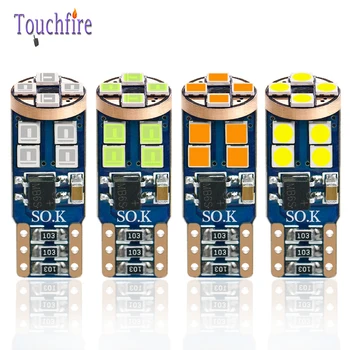 

100pcs T10 W5W Canbus 12SMD 3030 No Error 168 Turn Side Marker License Plate Light Parking Clearance Bulbs White Blue 12V-24V