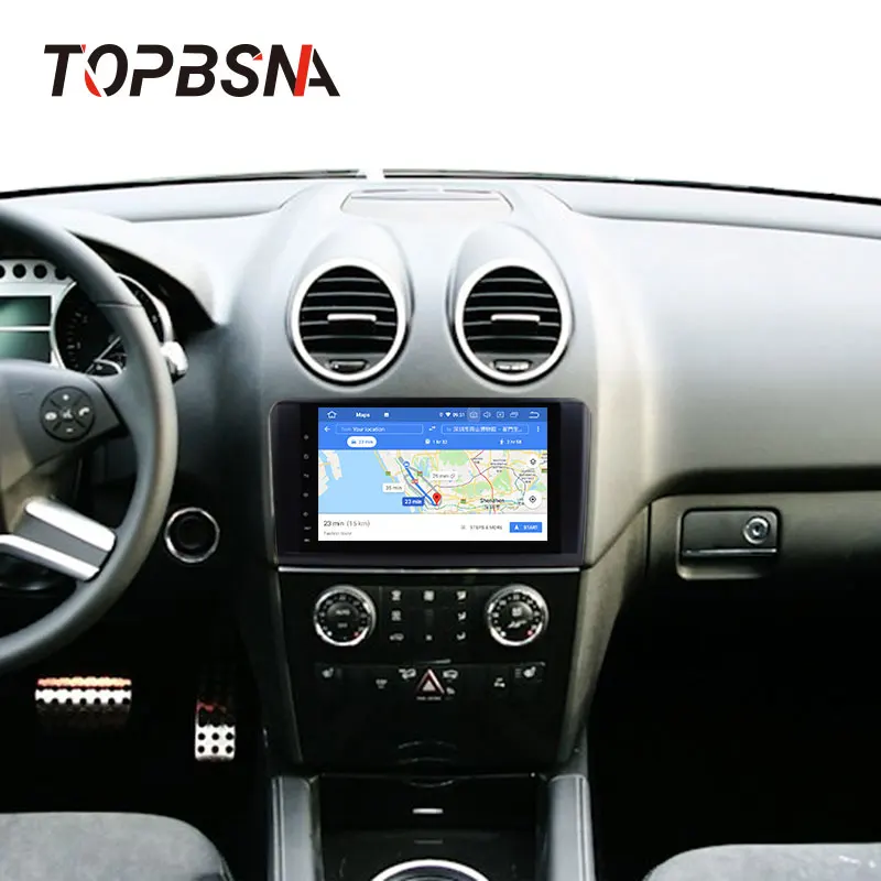 Best TOPBSNA Android 9.0 Car DVD Player For Mercedes Benz ML ML350 ML500 GL X164 GL320 W164 WIFI GPS Navi Car Radio RAM 4G ROM 64G FM 5