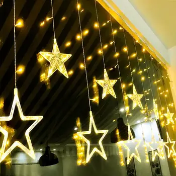 

Pentagram Curtain LED String Fairy lights garland girlanda 220V 2.5M Romantic Garden Party Wedding Christmas Holiday Decoration