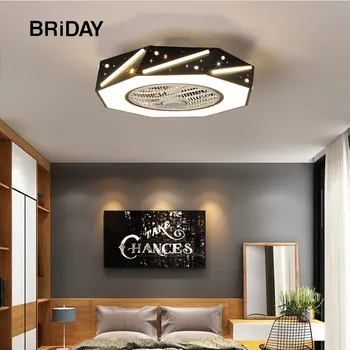 

Macaron 55cm led ceiling fan with lights remote control iron ventilator lamp Silent Motor bedroom decor modern fans stars