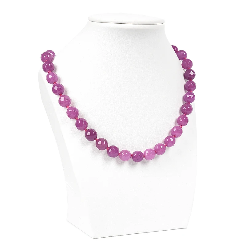 New Natural Rose Chalcedony Stone Chaff Necklace Bead Chain 10mm Diameter Long Fashion Boutique Jewelry Jades | Украшения и