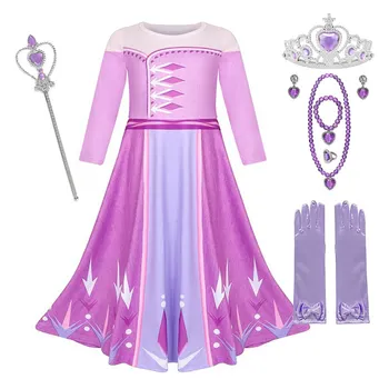 

VOGUEON New Elsa 2 Princess Dress Up Clothes for Girls Fancy Nightgown Long Sleeve Sleepwear Christmas Party Costume Nightwear