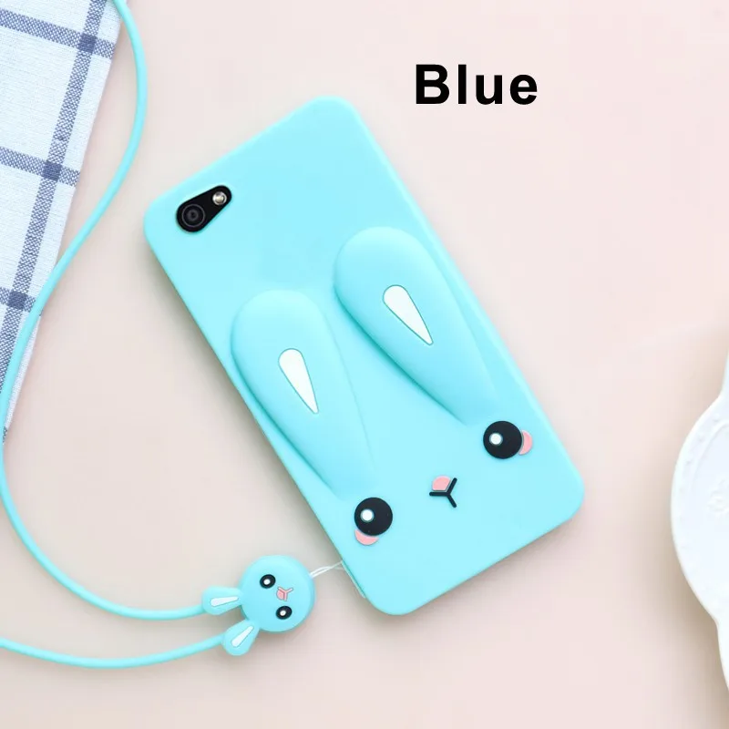 Cases For OnePlus 5T 5 3 Cover 7 Different Colors 3D Cute Cartoon Silicone Rabbit Phone Case With Lanyard Soft Shell |