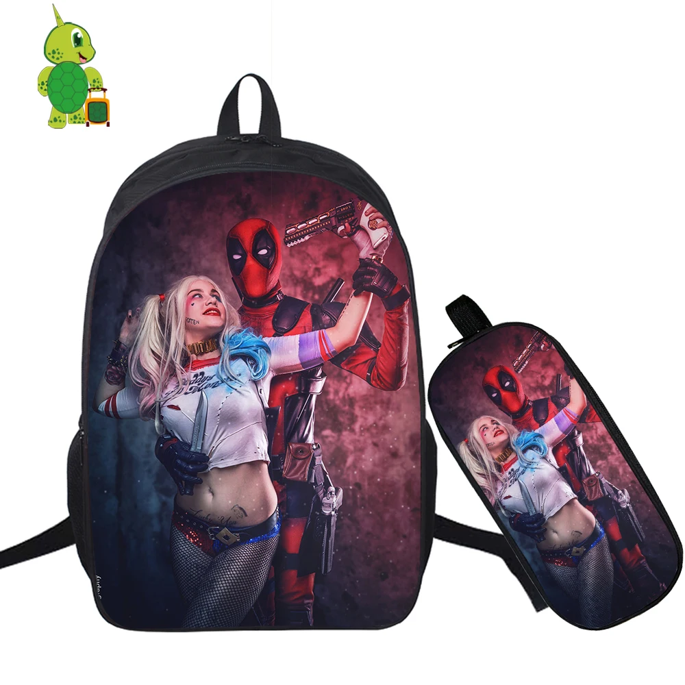 Рюкзак Deadpool с отрядом самоубийц 2 шт./компл. школьная сумка для подростков