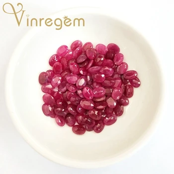 

Vinregem AAAAA Top Quality 1PCS Natural Oval Cut 4*6MM Ruby Loose Gemstone DIY Stones Fine Jewelry Wholesale Lots Bulk