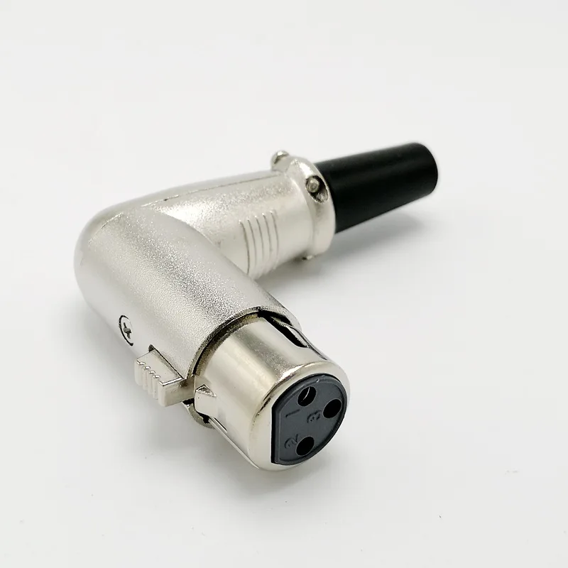 90 градусов правый угол 3pin XLR разъем Женский XLR разъем микрофонный адаптер
