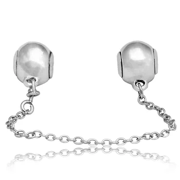 

Top Quality 925 Sterling Silver Bead Charm Signature Safety Chain Beads Fit Pandora Essence Bracelet Diy Jewelry