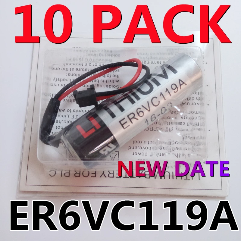 10PCS Fresh Date 10PCS Original ER6V ER6VC119A 3.6V 2000mAh Battery For Servo With Black Plug