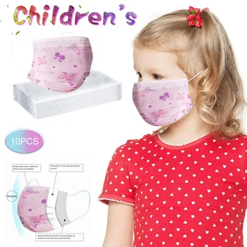 

10PCS Disposable Face Mask 5Ply Ear Loop Children's Printed Disposable Masks Fast Shipping Health Care Covers Mouths Cotton Mask
