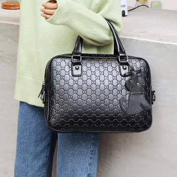 

Business Briefcase Leather Handbag Women Casual Notebook Bag 14 15.6 Inch Laptop bag Shoulder Office Bags For Ladies Briefcases