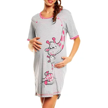 

Female Pregnant Maternity Dress Cartoon Printed Pregnancy Breastfeeding Dresses Nursing Pregnancy Casual Nightdress Robe #LR2