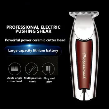 

Men's Electric Hair Clipper Rechargeable Metal Professional Hair Clipper Electric Cordless Hair Grooming Home Haircut Clipper