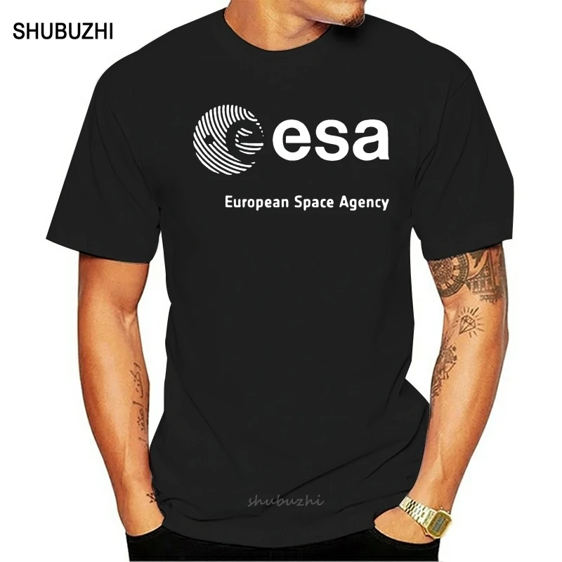 Camiseta negra de algodón para hombres, camisa de marca de verano, de talla europea, de la AEE. UU., lunares, Cosmos, Vega, Hubble, Iss