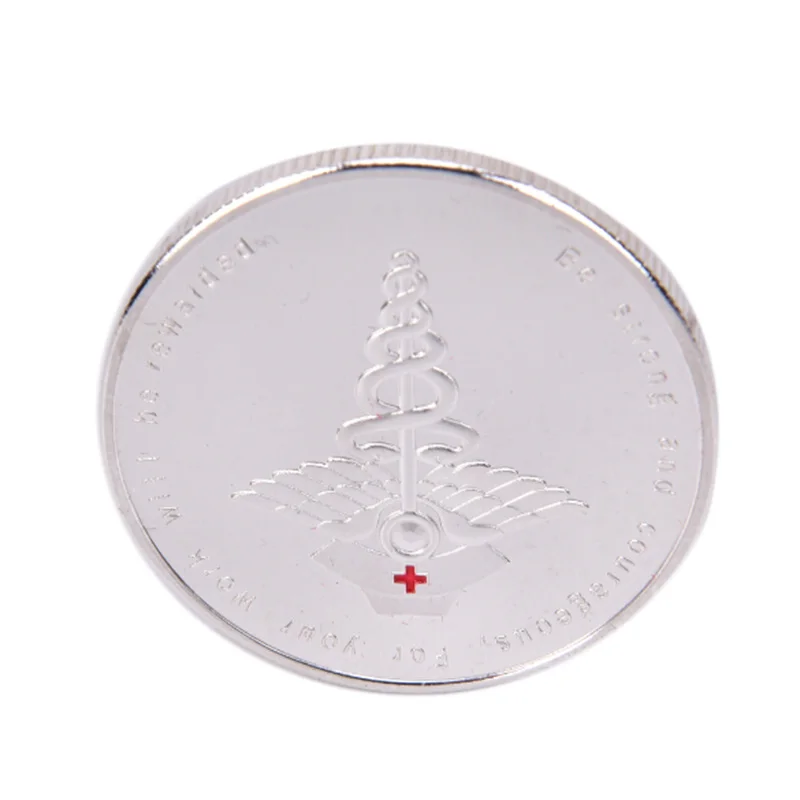 New Nurse Commemorative Coin Silver Plated Decorative Coin with Black Box Nurse Doctor Collection Souvenir Gifts Party Gifts