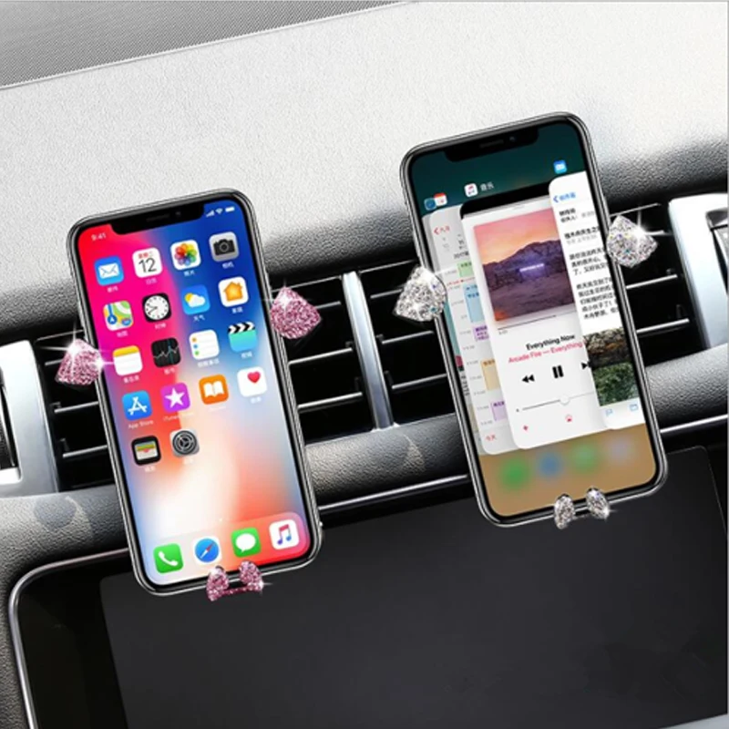 

Gravity Crystal Diamond Car Phone Holder Car Air Outlet Vent Bracket Rhinestones Universal Auto Interior Phone Holder Stand