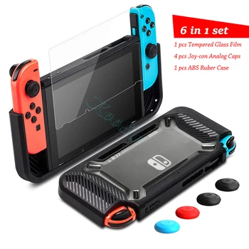 

Nintend Switch Accessories Handle Grip Case Nintendoswitch Screen Protector Glass Film Nitendo Switch Silicone Cover for NS Bag