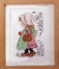 

NN xiaoyi cotton self-matching cross stitch Cross stitch RS cotton comes with no prints Sarah Kay - Apple Picking girl