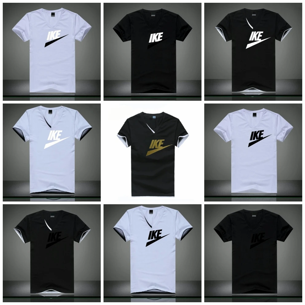 

Hot Sale IKE Short sleeve t-shirt men summer V-neck fashion clothes bottoming shirt summer half sleeve boys