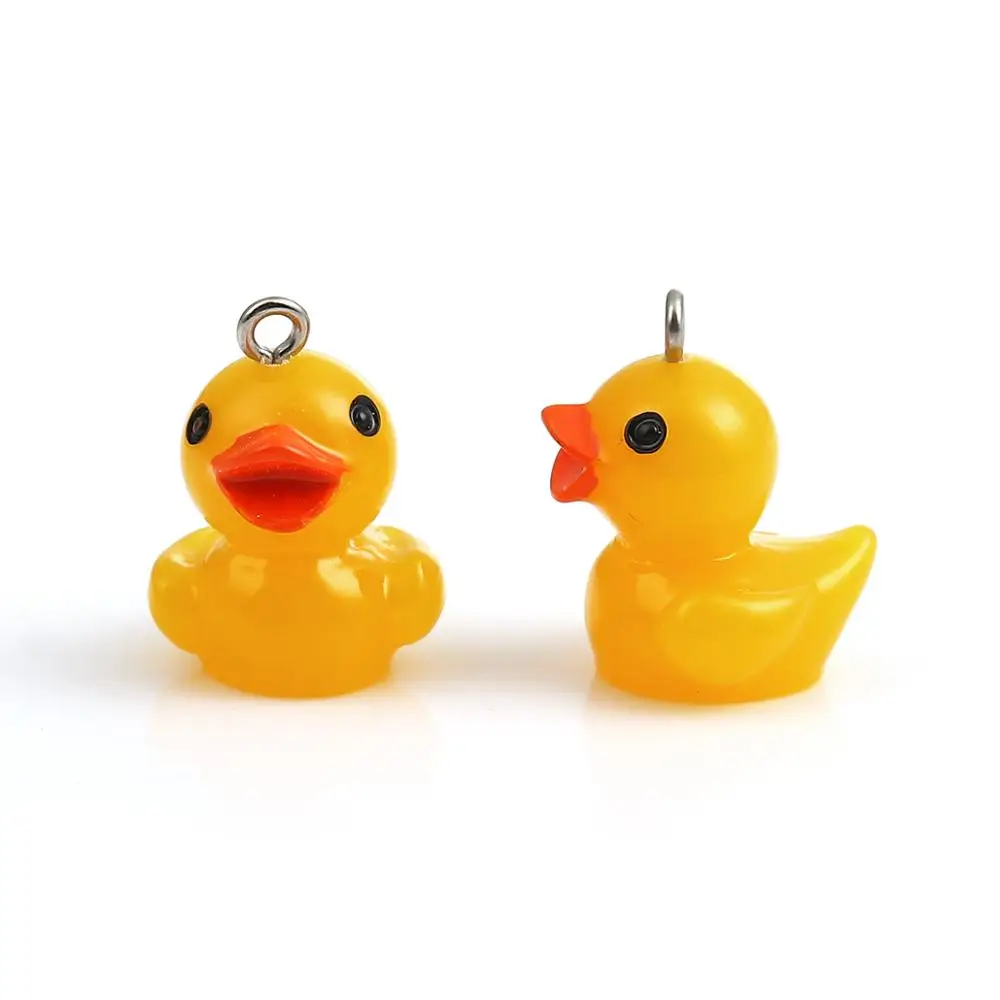 

Doreen Box Fashion Resin Pendant Duck Style Yellow Animal Charms Jewelry DIY Findings Components 22mm x 19mm( 6/8"), 2 PCs