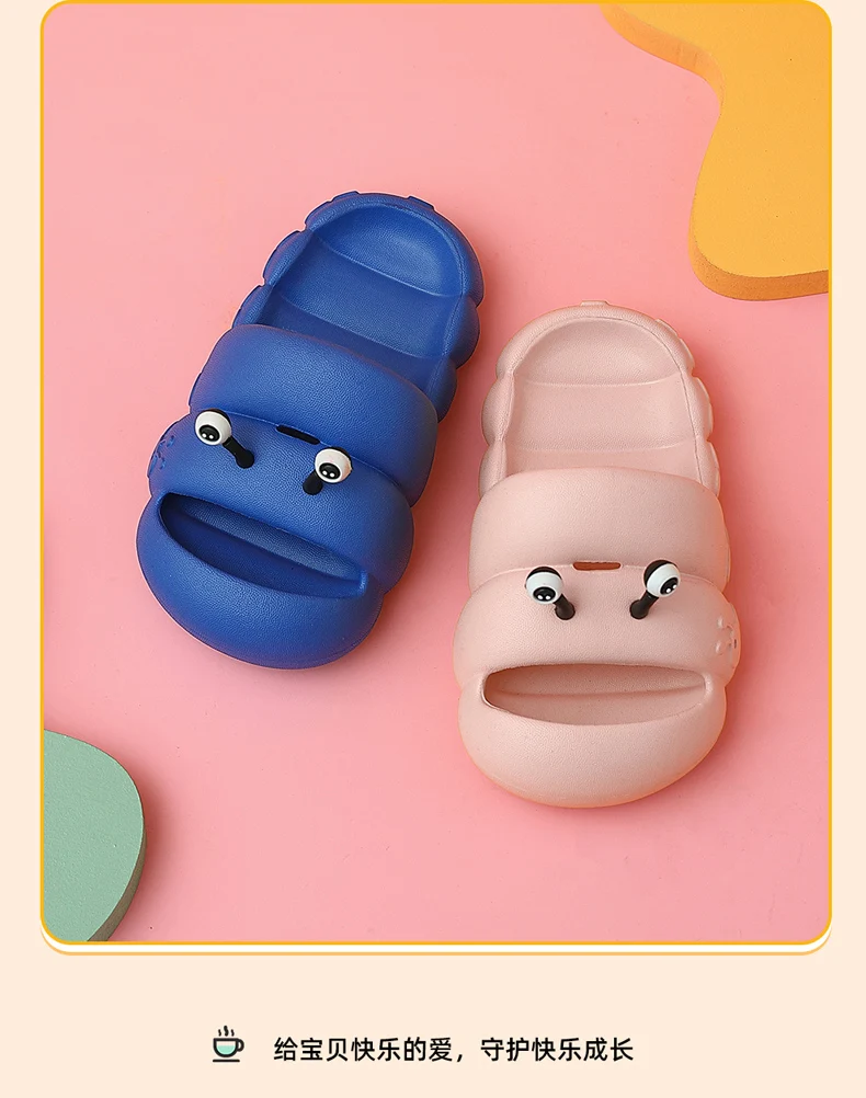 Toddler Baby Slippers Boys Girls Caterpillar Antikid Kids Shoes With Baotou Slides Summer Sandals Cute Cartoon Beach Flip Shoe girls leather shoes