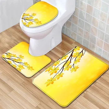 

Gradient Printed Carpet Toilet 3 Piece Set Of Floor Mat Non-slip Absorbent Bathroom Doormat Foot Pad Sofa Toilet Floor Rugs