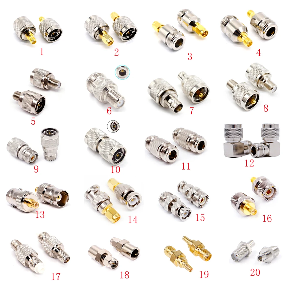 

1PCS Adapter Connector SMA to BNC N UHF SO239 PL259 FME F FEMALE TS9 CRC9 RF Coaxial Kits Cover Test Coverter Right angle