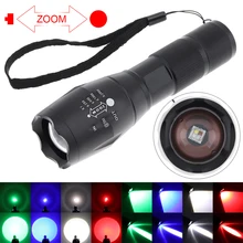 

SecurityIng Tactical Flashlight 4 Light Modes Red Green Blue White Light LED Waterproof for Camping/Hiking/Hunting/Fishing