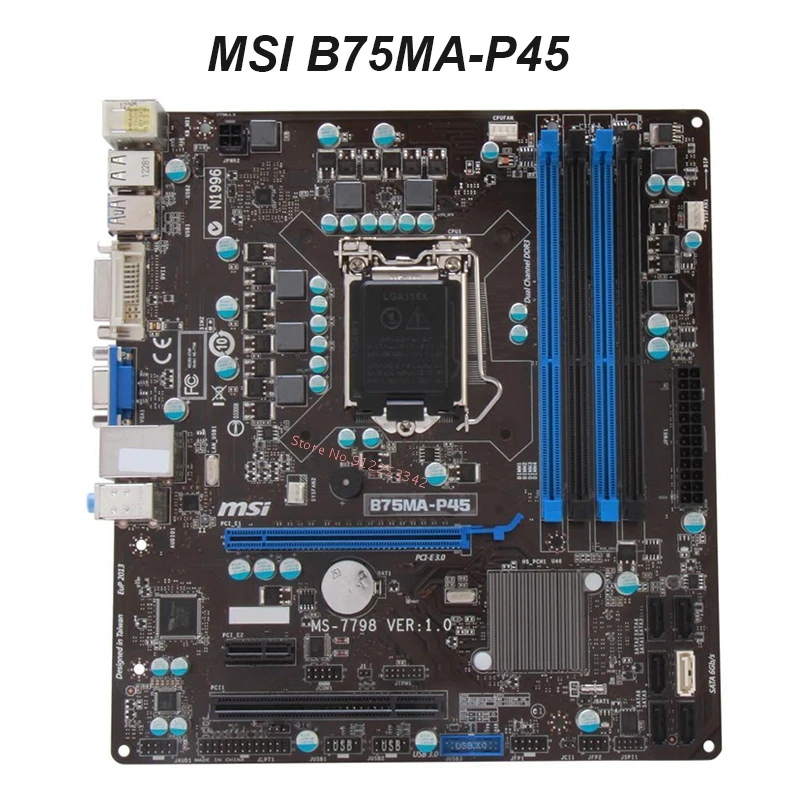 For MSI B75MA-P45 Motherboard Intel B75 LGA 1155 DDR3 32GB PCI-E 3.0 Core i7 i5 i3 Micro-ATX Intel Desktop Mainboard Uesd latest motherboard for desktop pc