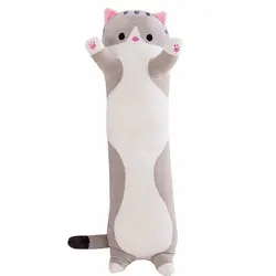 Almohada de peluche para dormir de lado para niños, cojín decorativo para gato, juguetes de peluche lindos, regalos