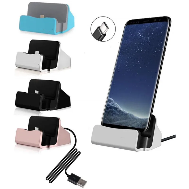

Charge & Sync Docking Station For Lightning Type - C Micro Charging Dock Stand for iPhone Huawei Samsung Xiaomi USB Charger