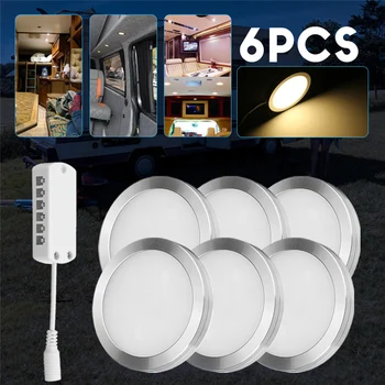 

6Pcs LED Wall Lamps Light Interior LED Spot Lights 12V 2W Camper Van Caravan Motorhome Bright Light for Cupboard Bedroom Kitchen