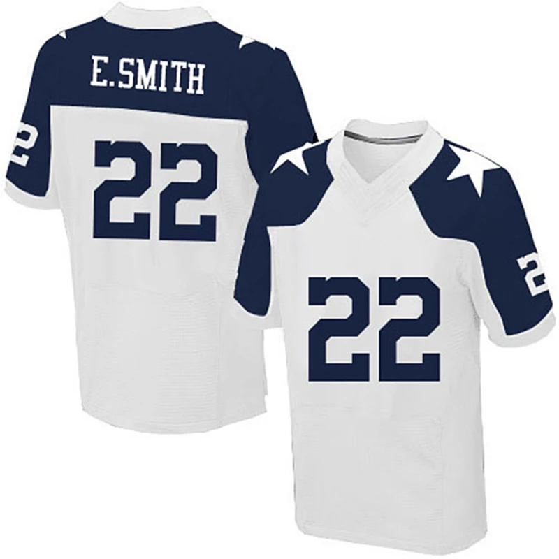 Мужской костюм Даллас#4 дак Прескотт#21 Ezekiel Elliott#88 Dez Bryant#82 Jason Witten#22 Smith#50 Sean Lee сшитая ковбойская футболка - Цвет: Слоновая кость