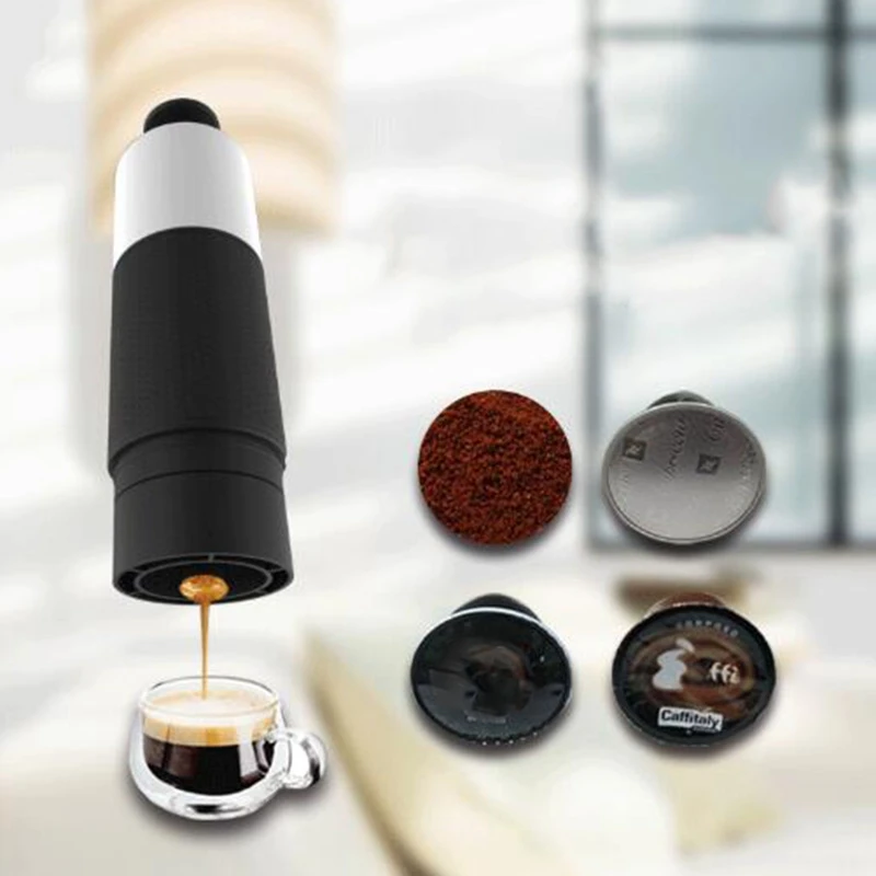 Портативная мини-машина для приготовления кофе с ручным давлением, 21 бар, итальянская эспрессо