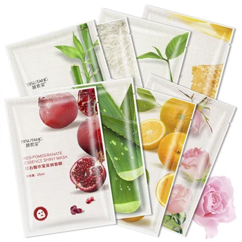 

8 Types Fresh Orange Aloe Rice Pomegranate Bamboo Rose Green Tea Honey Moisturizing Mask Oil-control Whitening Wrapped Mask