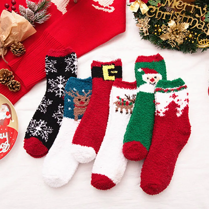 1 пара рождественских носков для семьи; рождественские носки с героями мультфильмов; Милые Японские Женские носки на осень и зиму